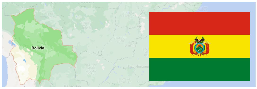 Map and Flag of Bolivia